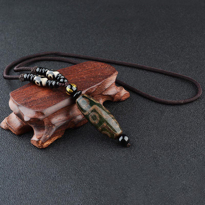 BWOOOH Nine-Eye Dzi Bead Wealth Protection Necklace