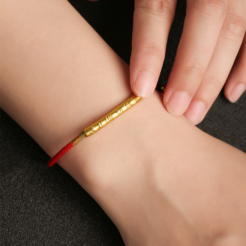 BWOOOH Tibetan Buddhist Handmade Mani Mantra Lucky Red String Bracelet