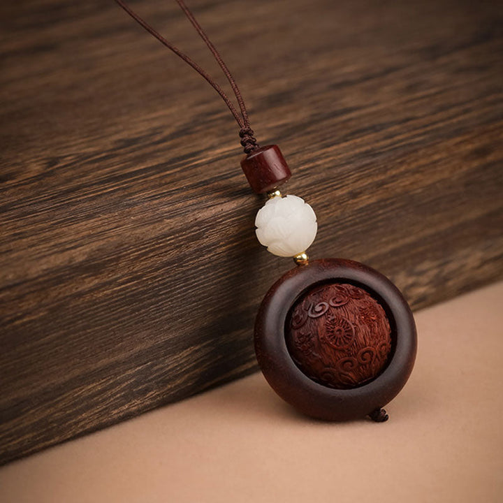 BWOOOH Tibetan Small Leaf Red Sandalwood Ebony Luck Prote