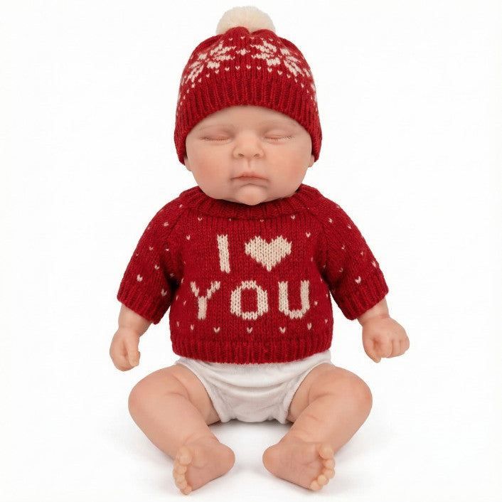 Luna Mae 12-inch All-Silicone Rebirth Sleeping Doll - Super Soft Washable Realistic Baby Toy
