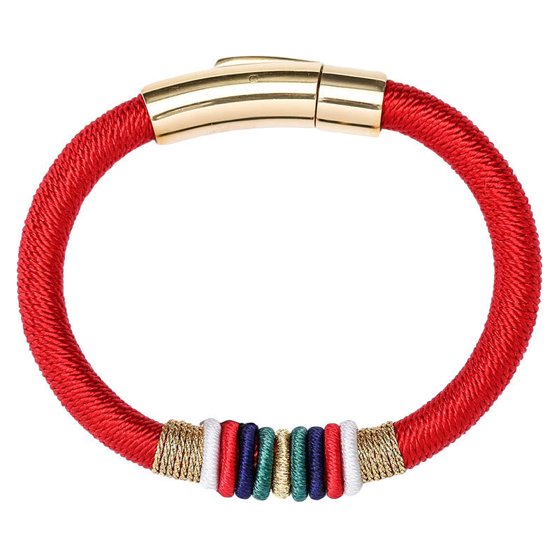 BWOOOH Tibetan Handmade Colorful King Kong Knot Five Elements Luck Braid String Bracele | spiritual healing bracelet