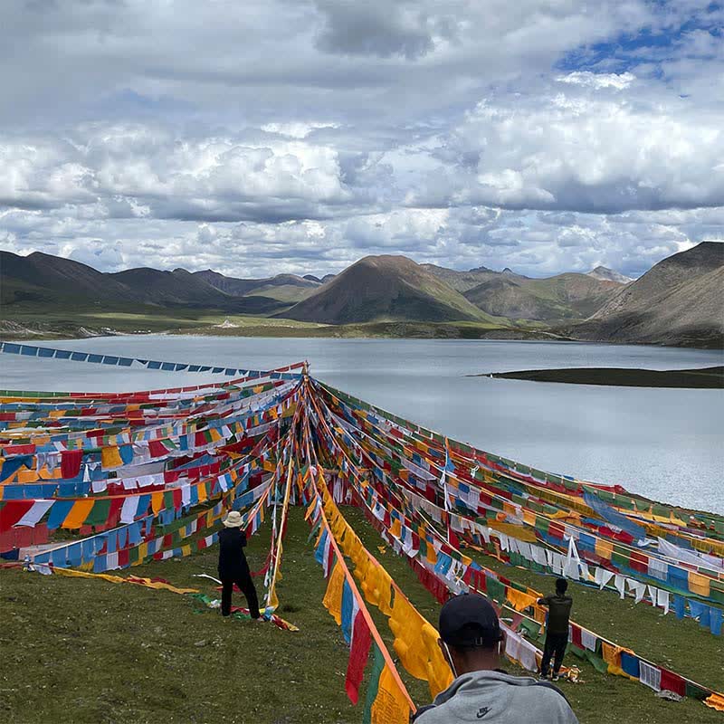 Buddha Stones Tibetan 5 Colors Windhorse Auspicious Outdoor 25 Pcs Prayer Flag