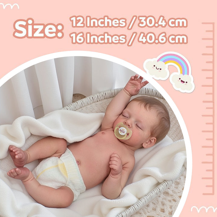 12 & 16" More Flexible Realistic Baby, Reborn Full Liquid Silicone Baby Doll Boy or Girl Lond and Wnya With Realistic Belly Button and Birth Mark