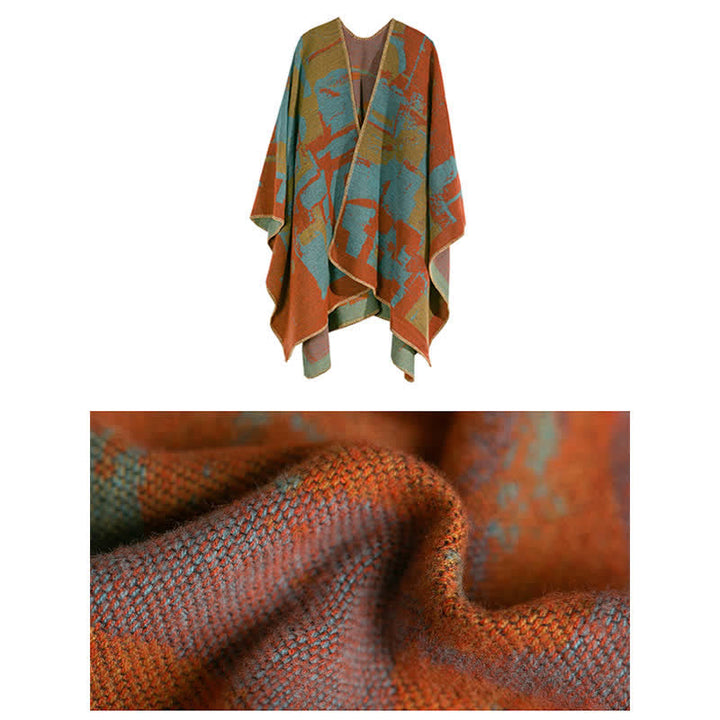 BWOOOH Tibetan Orange Shawl Warm Cloak Scarf
