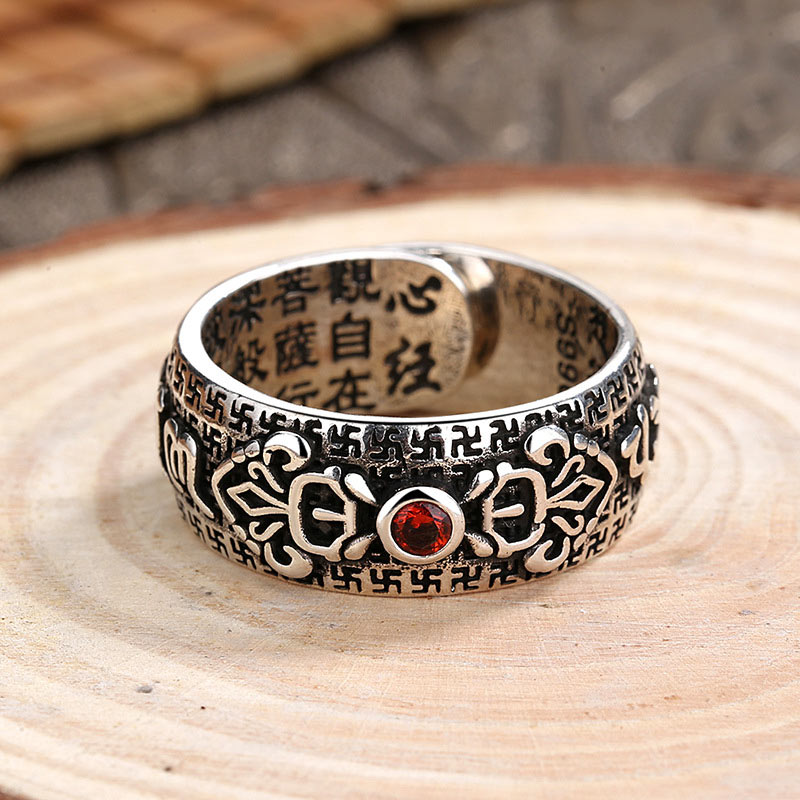 BWOOOH Tibetan Ruby Copper Wealth Ring