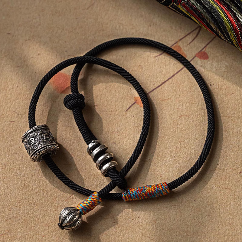 BWOOOH Tibetan Om Mani Padme Hum Carved Amulet Double Wrap Bracelet