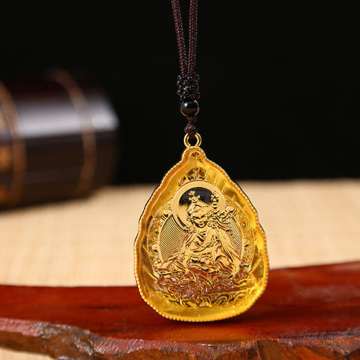 BWOOOH Tibetan Buddha Liuli Crystal Serenity Necklace Pendant