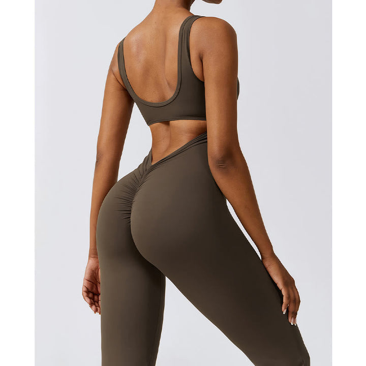 BWOOOH printed yoga pants - Women Workout Sleeveless Jumpsuit Flare 