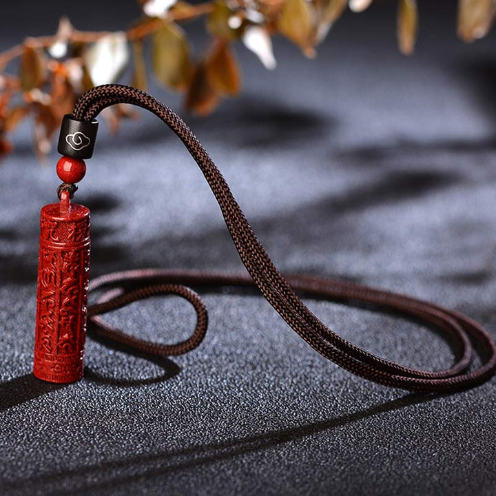 BWOOOH Tibetan Cinnabar Mantra Concentration String Necklace