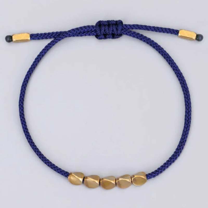 BWOOOH 3 PCS Tibetan Copper Beads Healing Protection Luck Bracelet Set