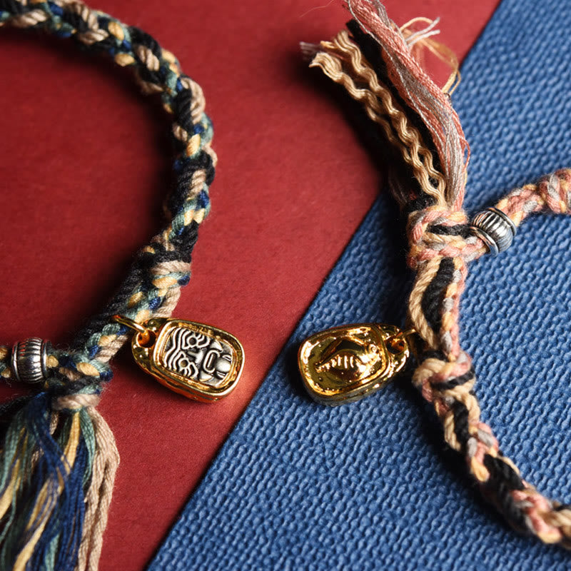 BWOOOH Zakiram Goddess of Wealth Om Mani Padme Hum Peace Handmade Bracelet