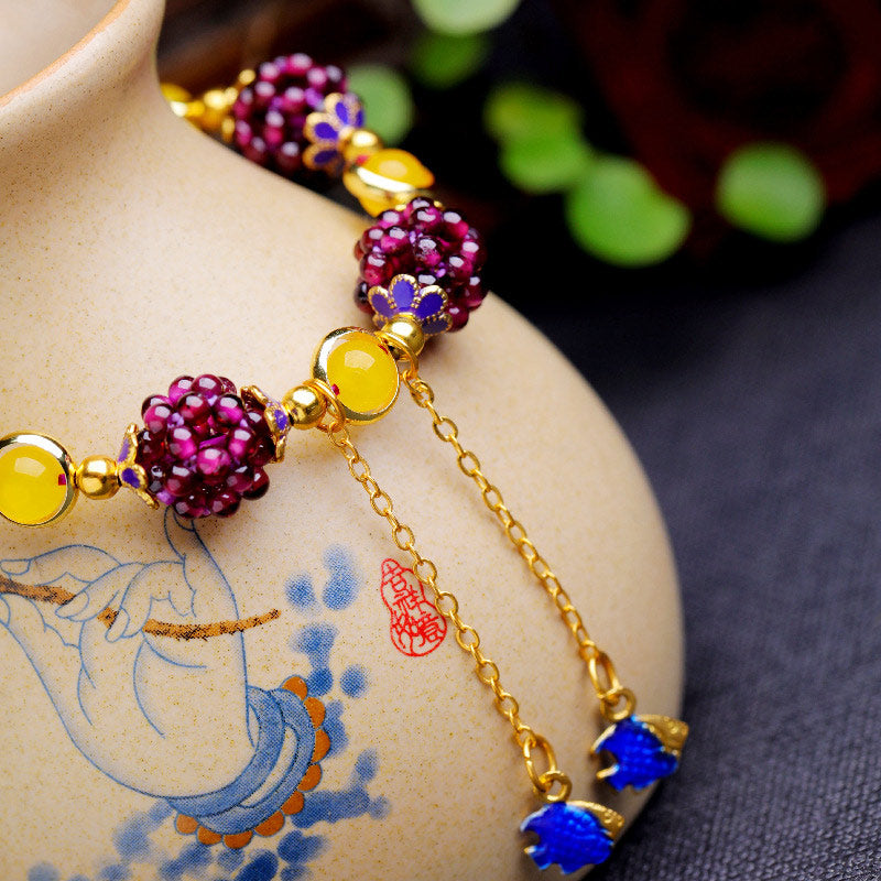 BWOOOH Tibetan Garnet Calm Bracelet