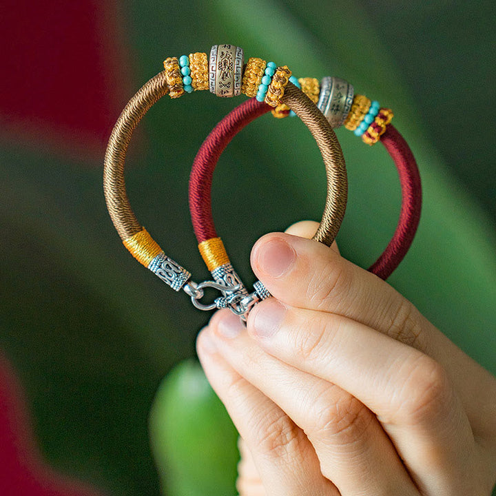 BWOOOH Handmade Tibetan Amulet King Kong Knot Luck Protection Braided Bracelet