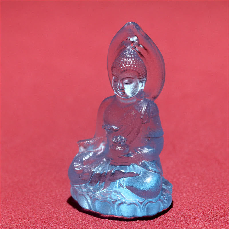 BWOOOH Blue Tathagata Buddha Medicine Buddha Liuli Crystal Serenity Amulet Necklace