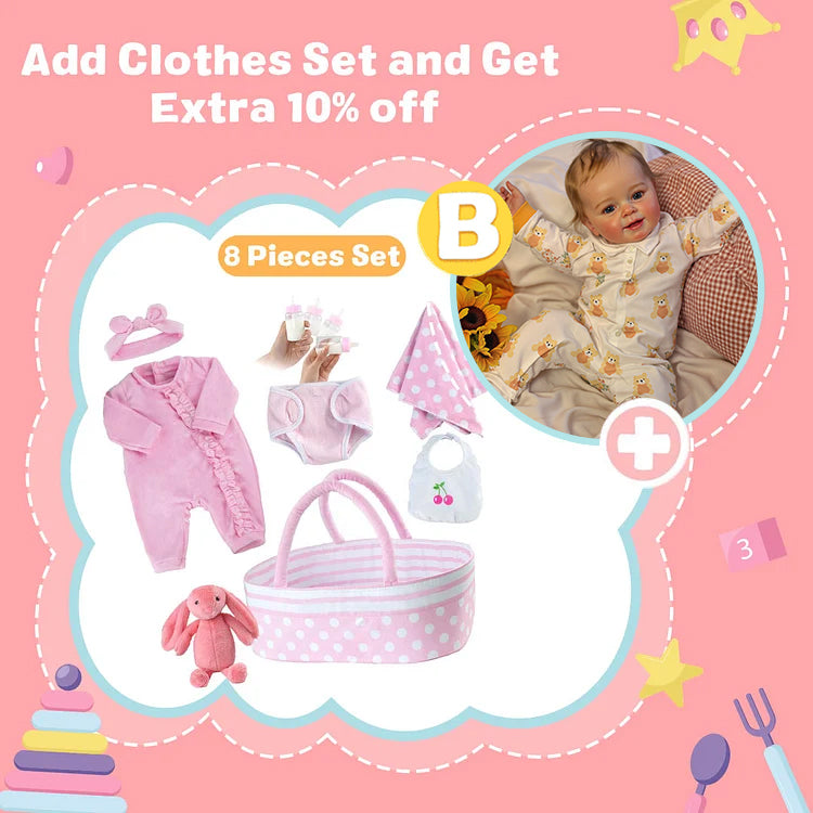 Weighty 20" Realistic Reborn Baby Doll Janelle Girl Maddie Doll 2024, with Chubby and Flexible Limbs