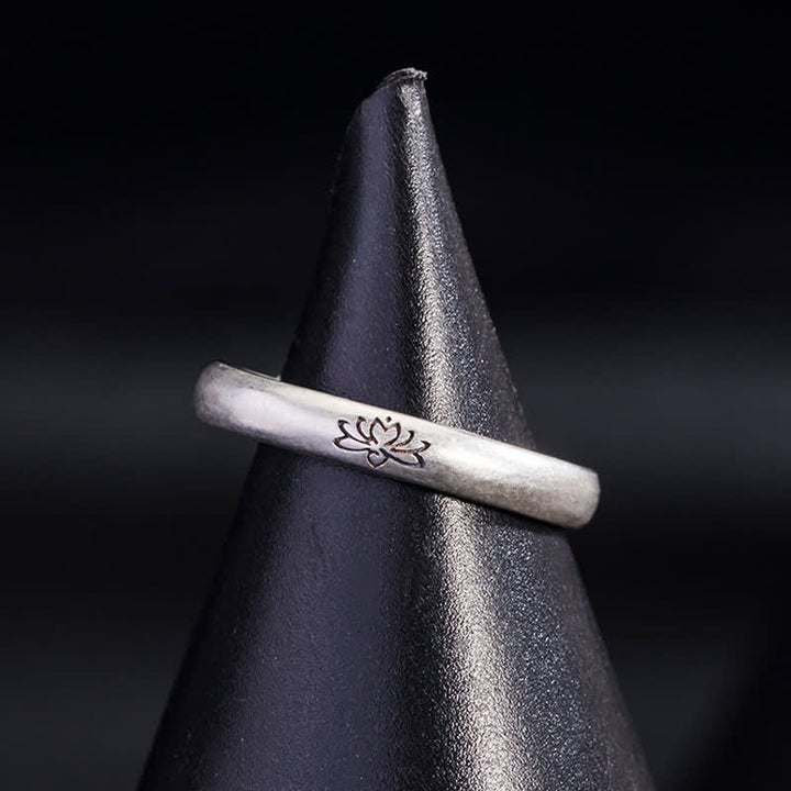 BWOOOH 925 Sterling Silver Lotus Flower Enlightenment Ring