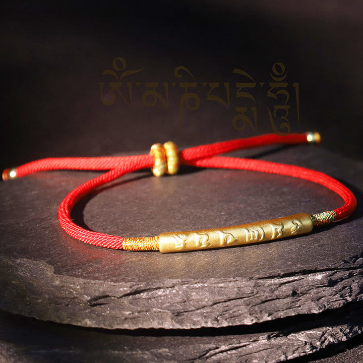 BWOOOH Tibetan Buddhist Handmade Mani Mantra Lucky Red String Bracelet