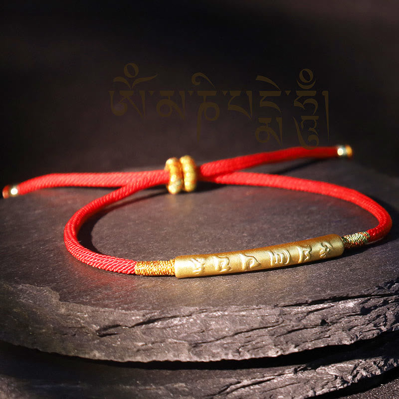 BWOOOH Tibetan Buddhist Handmade Mani Mantra Lucky Red String Bracelet