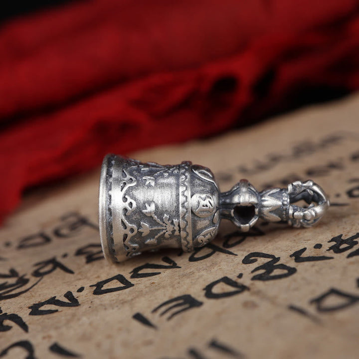 BWOOOH Tibet 925 Sterling Silver Om Mani Padme Hum Dorje Bell Vajra Engraved Enlightenm | Sterling Silver