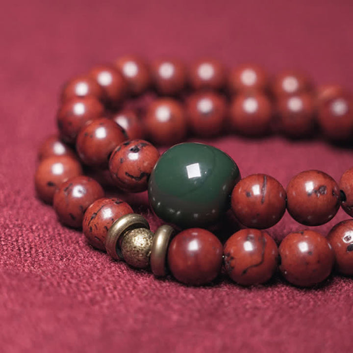 BWOOOH Bodhi Seed Cyan Jade Copper Peace Luck Bracelet