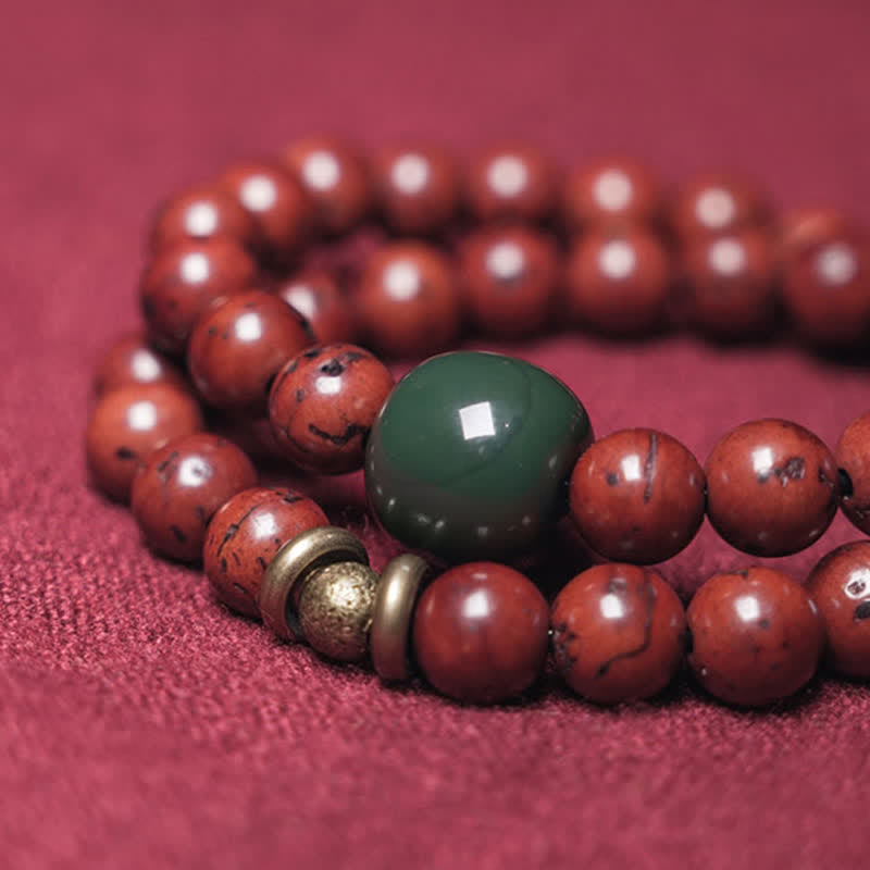 BWOOOH Bodhi Seed Cyan Jade Copper Peace Luck Bracelet