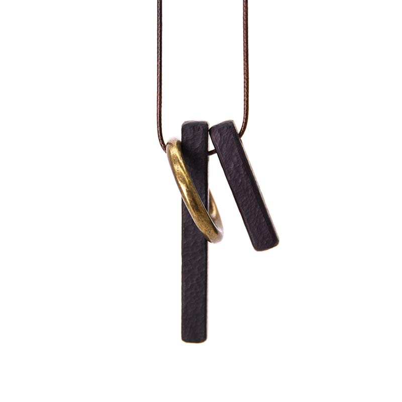 BWOOOH Zen Circle Ebony Wood Enlightenment Necklace Pendant