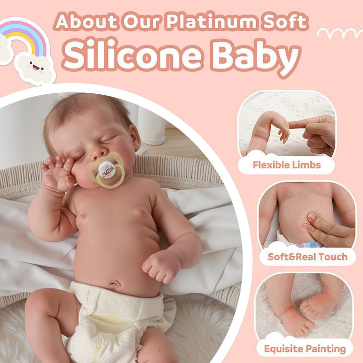 12 & 16" More Flexible Realistic Baby, Reborn Full Liquid Silicone Baby Doll Boy or Girl Lond and Wnya With Realistic Belly Button and Birth Mark