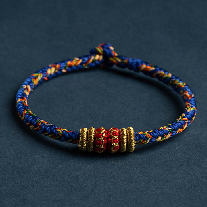 BWOOOH Tibet Handmade Chinese Zodiac Natal Buddha Luck Strength Braided String Bracelet