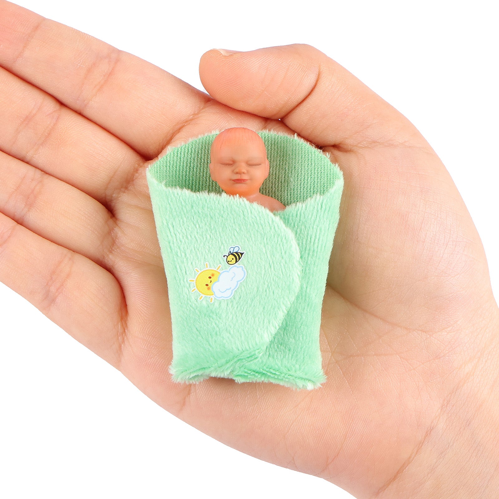 Full Platinum Solid Silicone Star Product 3 Inches Mini Sleeping Baby Doll Girl with Free Delicate Furniture Accessories