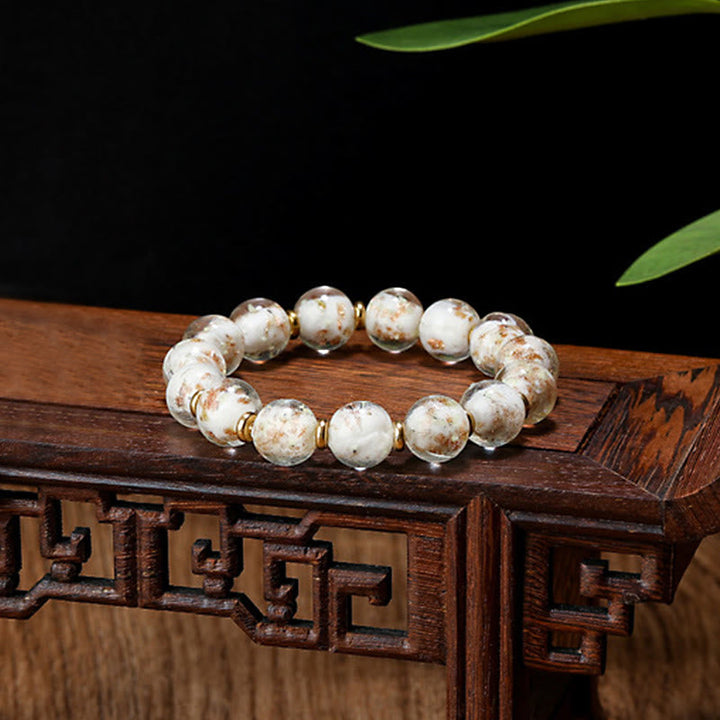 BWOOOH Gold Swallowing Beast Family Charm Luminous Fluorescent Liuli Glass Bead Success Bracelet
