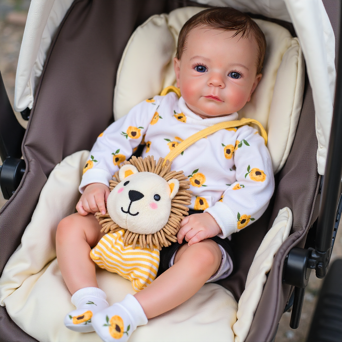 18" Lifelike Reborn Baby Girl Marisin Has Realistic Skin Blue Eyes and Brown Hair