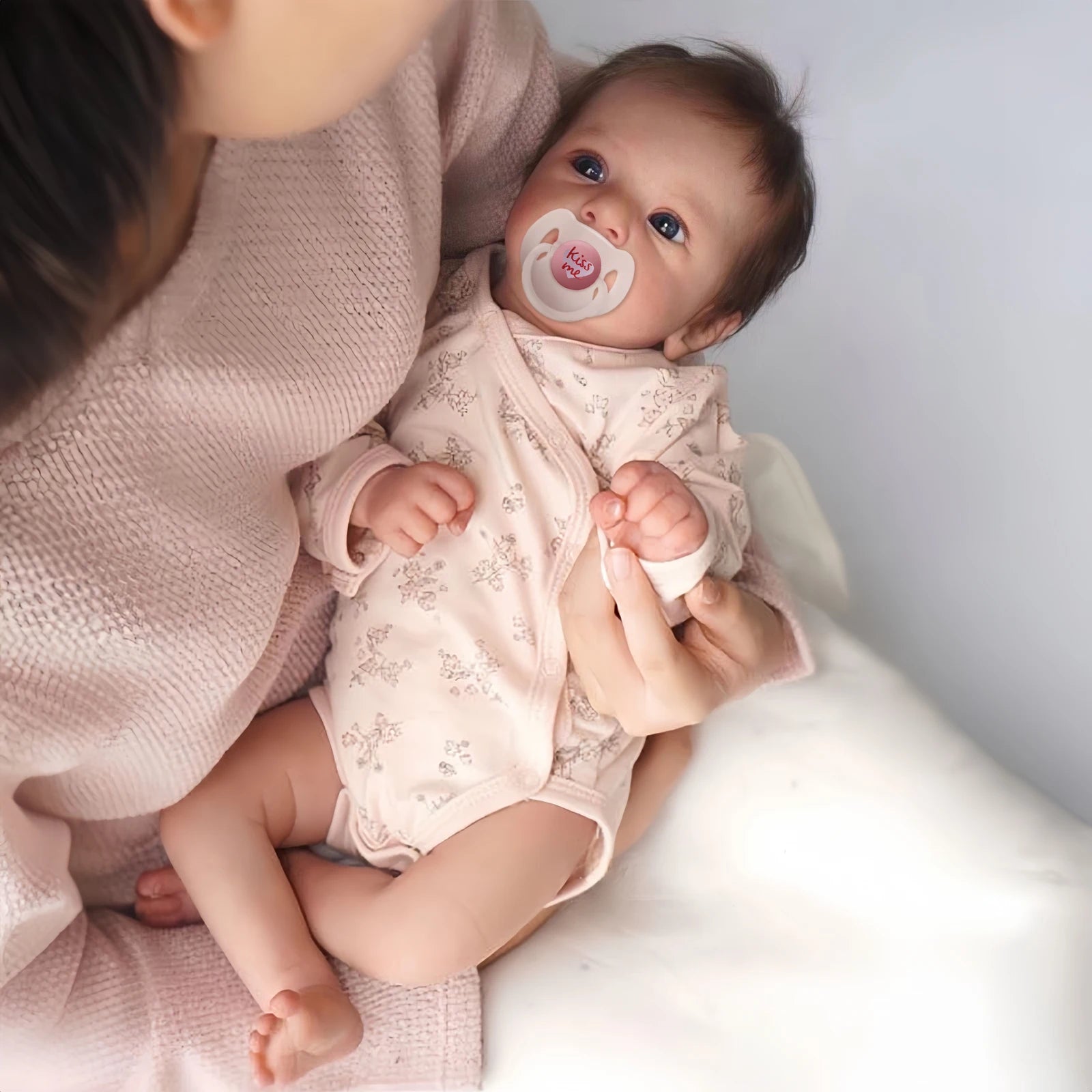 [New] 18" Cloth Body Reborn Baby Newborn Girl Doll Named Sinsda with Brown Hair with Heartbeat💖 & Sound🔊