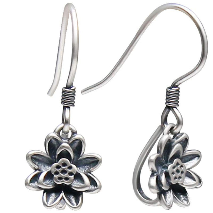 BWOOOH 925 Sterling Silver Lotus Flower Enlightenment Earrings