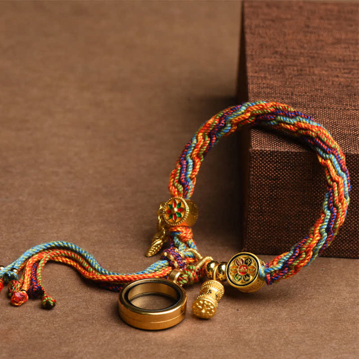BWOOOH Tibetan Om Mani Padme Hum Dreamcatcher Luck Colorful Reincarnation Knot String Bracelet