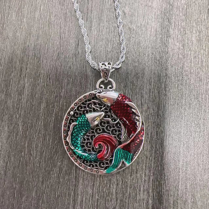 BWOOOH Tibetan Copper Koi Fish Healing Necklace