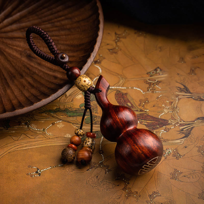 BWOOOH Tibetan Ebony Small Leaf Red Sandalwood Gourd Luck