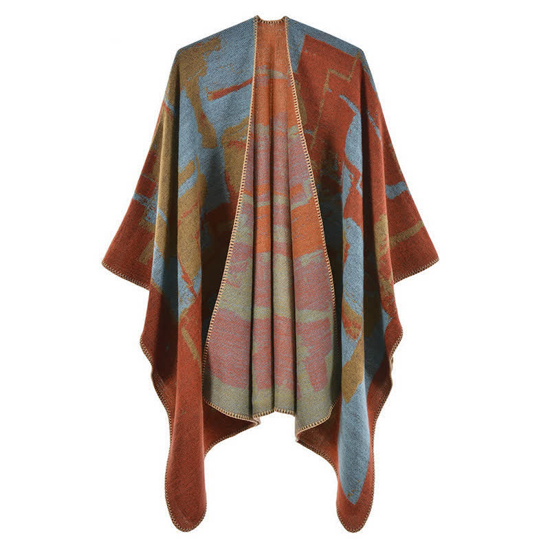BWOOOH Tibetan Orange Shawl Warm Cloak Scarf