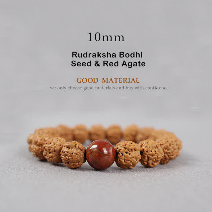 BWOOOH Tibet Rudraksha Bodhi Seed Dzi Bead Amber Turquoise Wealth Bracelet