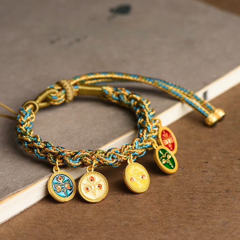 BWOOOH Tibetan Five God Of Wealth Luck Handcrafted Braid String Bracelet