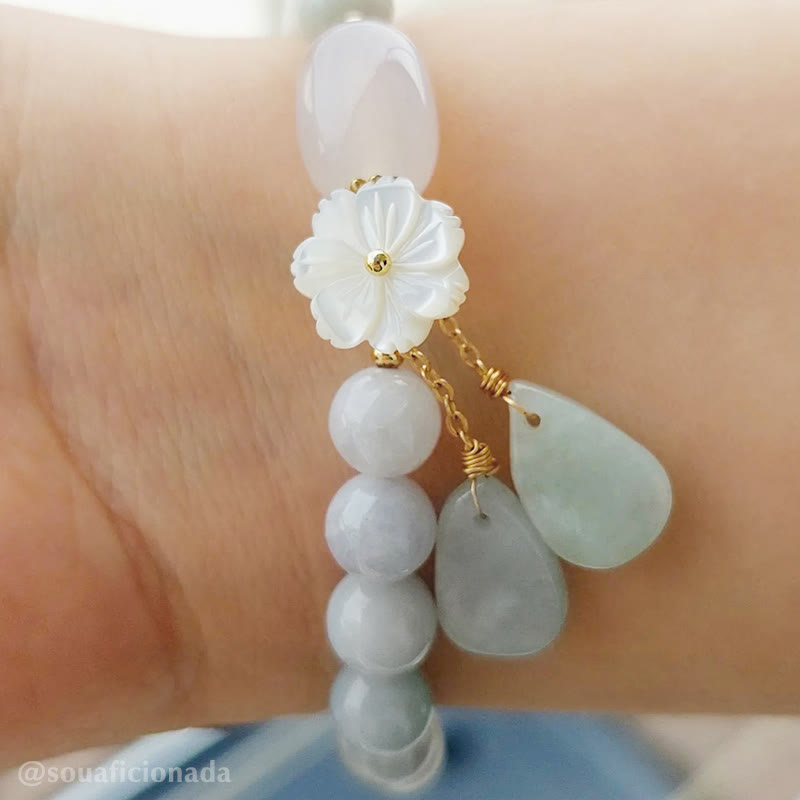 BWOOOH "Hoping for Purity and Peace"Natural White Jade Br
