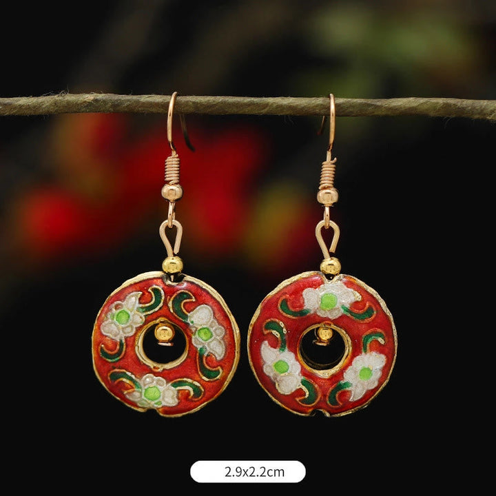 BWOOOH Lotus Butterfly Flower Alloy Copper Enlightenment Drop Earrings