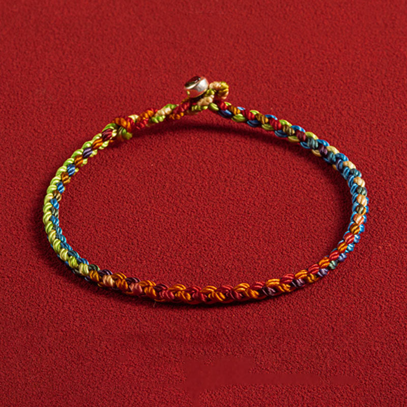 BWOOOH "May you be blessed with peace and safety in all four seasons" Lucky Multicolored Bracelet – Silver crystal healing bracelet for healing and spiritual wellness