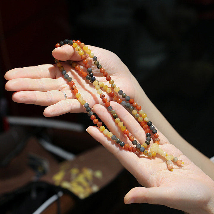 BWOOOH 108 Beads Natural Red Agate Mala Protection Bracelet