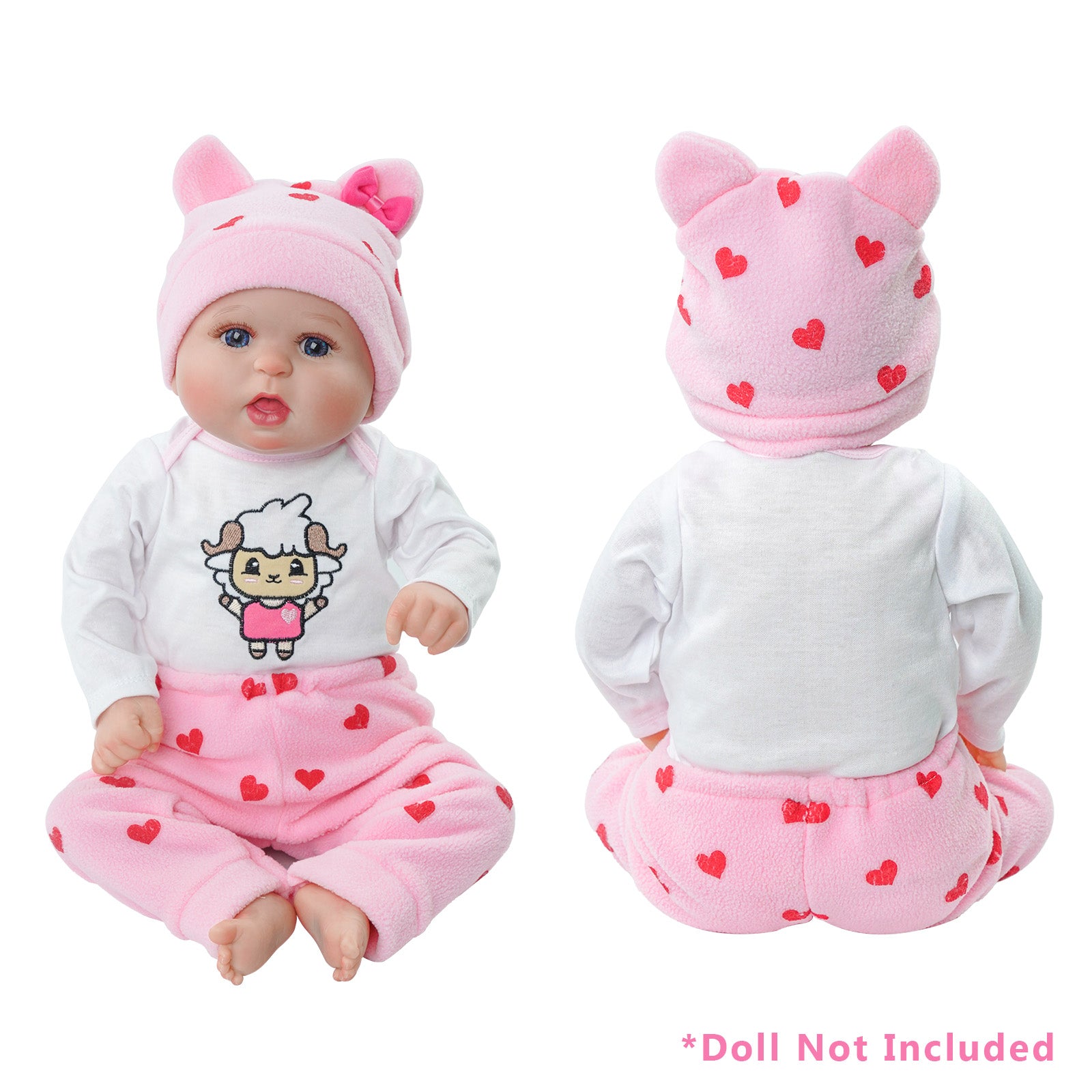 17-22 Inch Newborn Baby Dolls Girl Reborn Baby Dolls Clothes Set ,3pcs Real Life Baby Dolls Outfits Accessories with Clothing Set