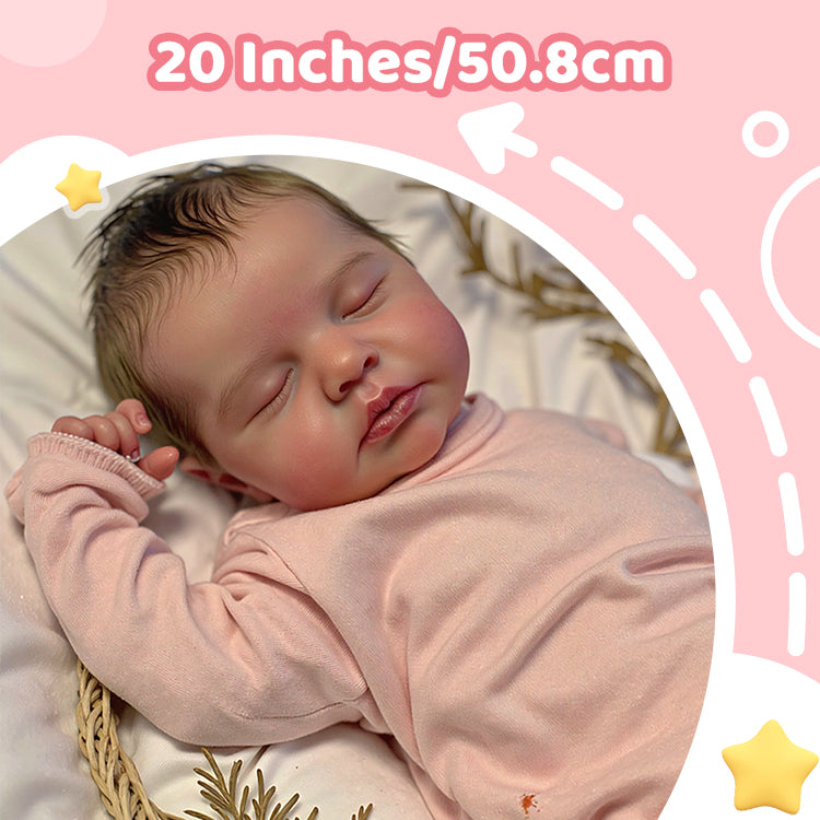 [Free customized birth certificate] 20" Real Lifelike Realistic Soft Silicone Vinyl Newborn Baby Girl Doll Clinaira[Purchase and get permanent VIP service!]