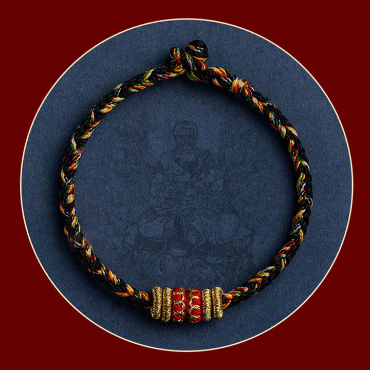BWOOOH Tibet Handmade Chinese Zodiac Natal Buddha Luck Strength Braided String Bracelet