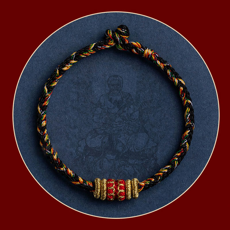 BWOOOH Tibet Handmade Chinese Zodiac Natal Buddha Luck Strength Braided String Bracelet