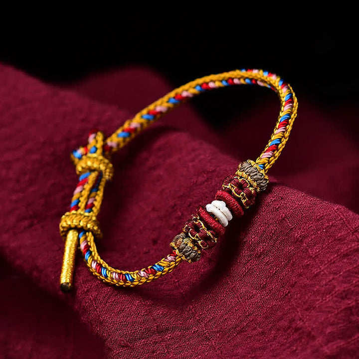 BWOOOH Handmade Dunhuang Color Luck Braid String Bracelet