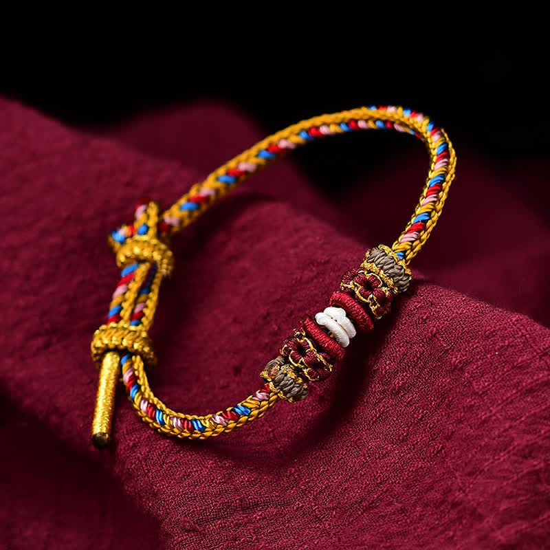 BWOOOH Handmade Dunhuang Color Luck Braid String Bracelet