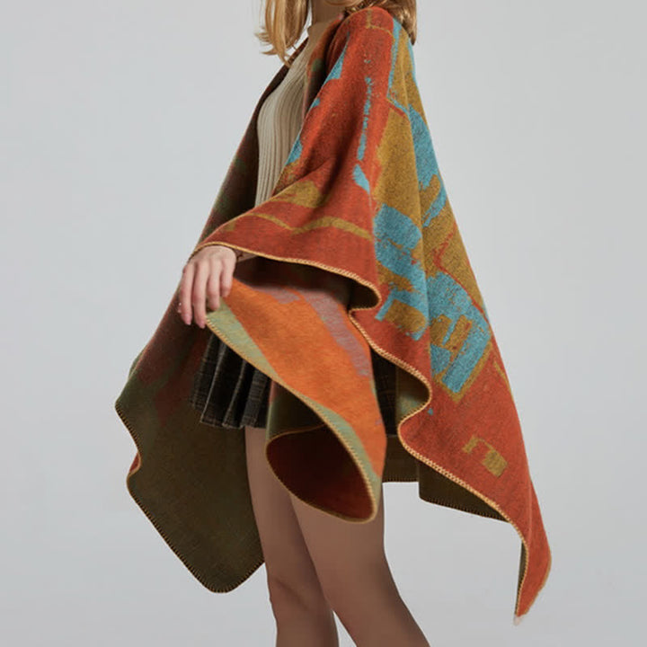 BWOOOH Tibetan Orange Shawl Warm Cloak Scarf
